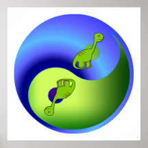 Dinosaurio Yin Yang Impresiones