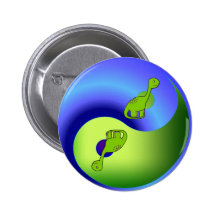 Dinosaurio Yin Yang Pins