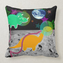 Dinosaurios en la luna almohadas