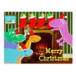 Dinosaurios lindos por la postal del navidad de la