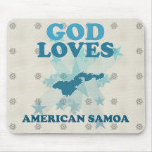 Dios ama American Samoa Alfombrillas De Ratones