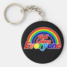 Dios ama cada uno arco iris gay llavero personalizado