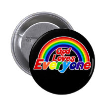 Dios ama cada uno arco iris gay pin