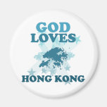 Dios ama Hong Kong Imán De Frigorifico