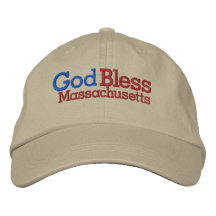 Dios bendice Massachusetts Gorro Bordado
