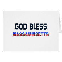 Dios bendice Massachusetts Tarjeta