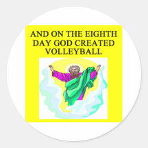 dios creó voleibol pegatinas redondas