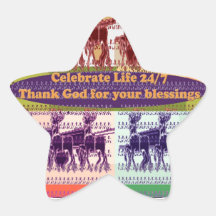 Dios de las gracias para sus bendiciones calcomanía forma de estrella personalizada
