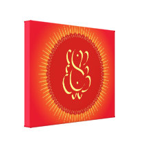Dios Ganesha con los rayos del sol Lona Envuelta Para Galerías