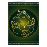 Dios Ganesha en verde - tarjeta