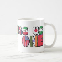 Dios nos bendice todos taza