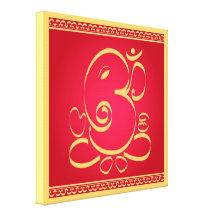 Dios OM Ganesha en rojo Impresiones En Lona