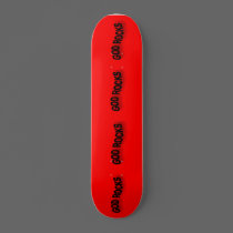 Dios oscila el monopatín rojo y negro patineta
