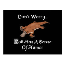 Dios tiene un sentido del humor Platypus Tarjeta Postal