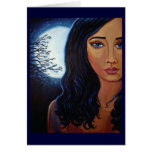 Diosa de la luna y de las estrellas - tarjeta de f