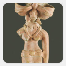 Diosa de la madre de la terracota, Mohenjodaro, 23 Pegatina Cuadradas