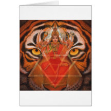 Diosa hindú Durga, tarjeta potente del arte del ti
