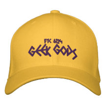 Dioses del friki púrpuras en el gorra del oro gorra de béisbol