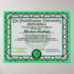 Diploma de De Pussification University Posters