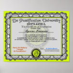 Diploma de De Pussification University Posters