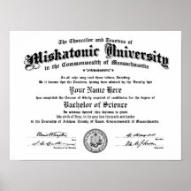 Diploma de la universidad de Miskatonic -- Mecanog Impresiones