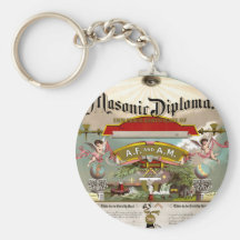 Diploma masónico circa 1890 llavero personalizado