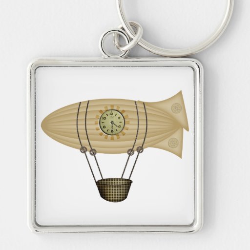dirigible del zepelín del steampunk llavero