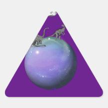 Disco de Dino en espacio Colcomanias De Triangulo Personalizadas