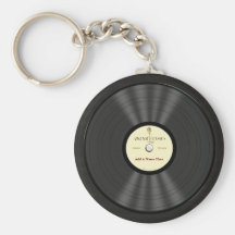 Disco de vinilo personalizado del micrófono del vi llaveros