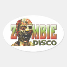 Disco del zombi calcomanías óvales personalizadas