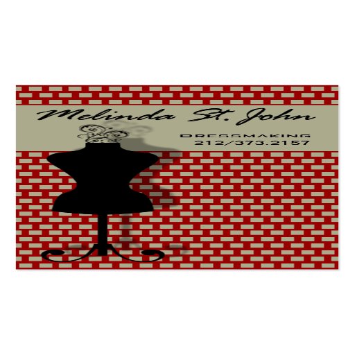 Diseñador de moda de costura del maniquí de la mod tarjeta de visita