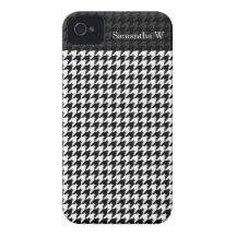 Diseñador de moda elegante negro/blanco de Houndst iPhone 4 Coberturas