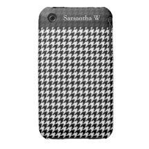 Diseñador de moda elegante negro/blanco de Houndst iPhone 3 Carcasas