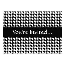 Diseñador de moda elegante negro/blanco de Houndst Invitaciones Personalizada