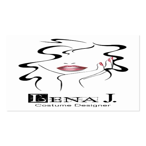 "Diseñador de vestuario de Femme del La", artista  Plantilla De Tarjeta Personal