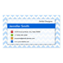 Diseñador del objeto expuesto - Chevron azul moder Tarjetas Personales