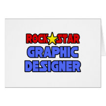 Diseñador gráfico de la estrella del rock tarjeta
