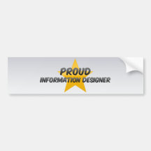 Diseñador orgulloso de la información etiqueta de parachoque