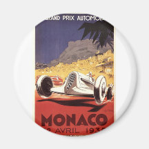 Diseño 1935 del poster de Mónaco Grand Prix Iman Para Frigorífico