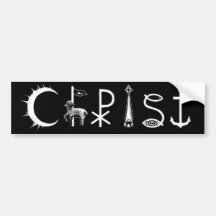 diseño 2 de Cristo Pegatina De Parachoque