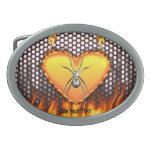 Diseño 4 de la viuda negra del cromo con el fuego hebillas de cinturón ovales