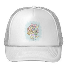 Diseño 5 de Pascua del conejo de rabo blanco de Pe Gorras De Camionero