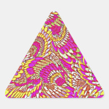 Diseño abstracto amarillo rosado impresionante del calcomanías trianguladas