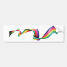 diseño abstracto de la cinta del arco iris que flu pegatina de parachoque