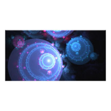 Diseño abstracto de los orbes del fractal tarjeta fotografica personalizada