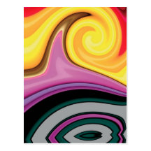 Diseño abstracto en remolinos de la pintura postales