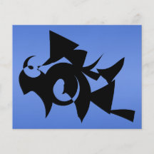 Diseño abstracto negro en azul tarjetones
