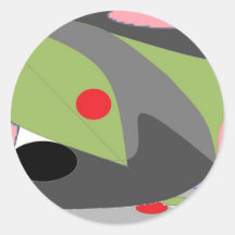 Diseño abstracto pegatinas redondas