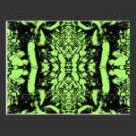 Diseño abstracto verde claro y negro tarjetas postales