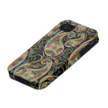 Diseño adornado de Paisley del vintage colorido iPhone 4 Carcasas